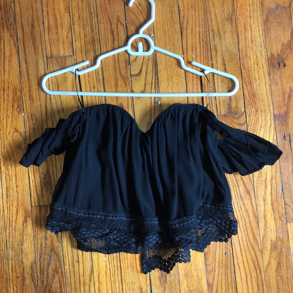 Black off the shoulder top